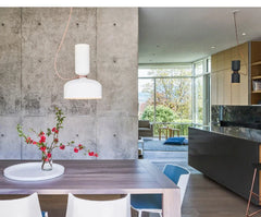 Matte Black Dome Pendant Light with Contrasting Cord