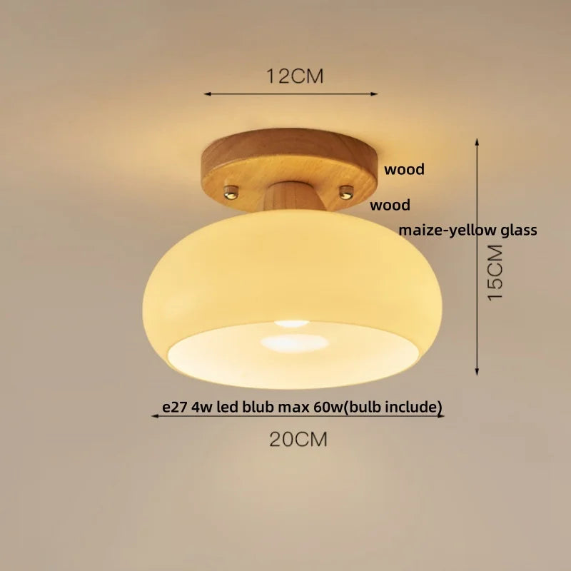 Ceiling light fixture with dimensions and material labels on a neutral background
