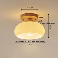 Ceiling light fixture with dimensions and material labels on a neutral background