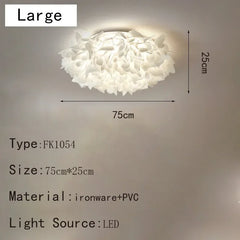 White Petal Flush Mount Light Modern Flower Ceiling Lamp