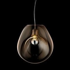 Amber Smoke Gray Glass Organic Shape Pendant Light