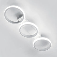 Modern White 3-Ring LED Flush Mount Ceiling Light Fixture