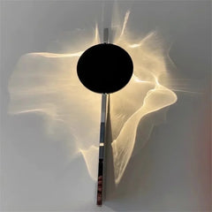 Modern Geometric Disc Wall Sconce with Integrated LED Lighting Effects