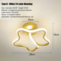 Modern Flower Semi-Flush Mount Ceiling Light Black White Gold