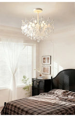 Gold Crystal Cascade Chandelier with Shell Accents