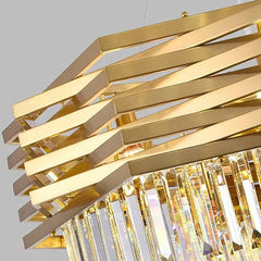 Gold Tiered Crystal Chandelier Hanging Pendant Light