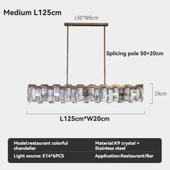 Polished Chrome Faceted Crystal Waterfall Chandelier