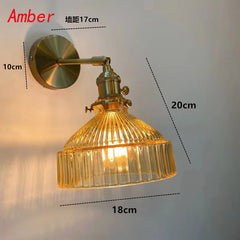 Glass Shade Wall Sconce Brass Finish Hanging Ceiling Light Fixture