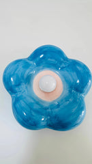 Ceramic Petal Wall Sconce Pink Blue Gradient Light
