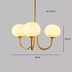Gold Globe Cluster Pendant Light with Pink Glass Shades