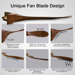 Wood Blade DC Motor Ceiling Fan with Remote Control