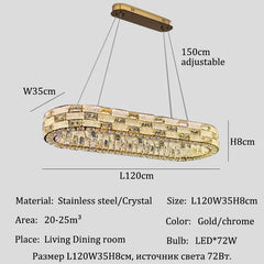 Chandelier with dimensions and specifications on a gray background