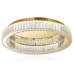 Gold Ring Crystal Ceiling Chandelier Flush Mount Light