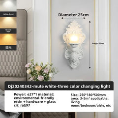 Matte White Resin Floral Wall Sconce Hanging Ceiling Light Fixture