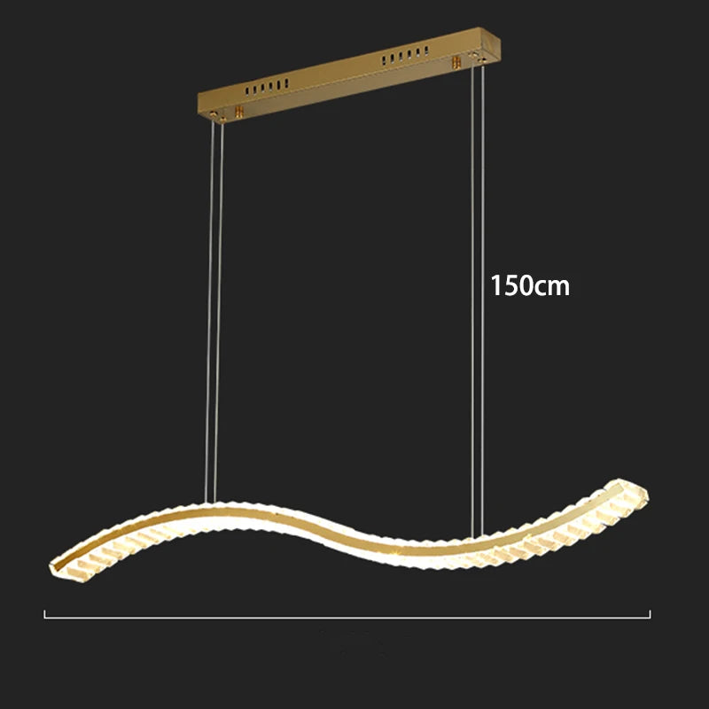 Chandelier with dimensions indicated on a black background