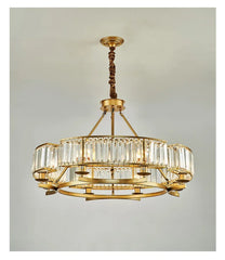 Gold Crystal Ring Tiered Chandelier Pendant Light