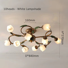 Gold Multi-Arm Flower Ceiling Light