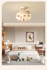 White Hot Air Balloon Ceiling Light Semi-Flush Mount Children's Room