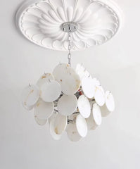 Gold White Marble Disc Chandelier Hanging Pendant Light