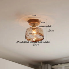 Ceiling light fixture with measurements on a neutral background