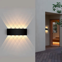 Geometric Up Down LED Wall Sconce Modern Outdoor Light Fixture
