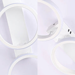 Modern White 3-Ring LED Flush Mount Ceiling Light Fixture