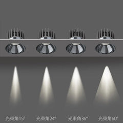 Modern Recessed LED Spotlight Black/White Trim, Dimmable Ceiling Light