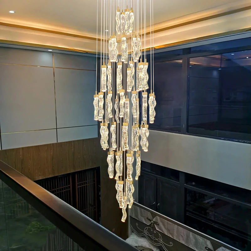 Alloy and crystal pendant chandelier designed for Nordic-inspired interiors