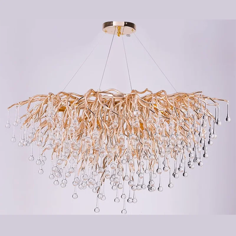 Alloy chandelier with LED bulbs showcased in a decorative room setting