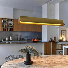 Linear LED pendant light designed for restaurants and open dining spaces