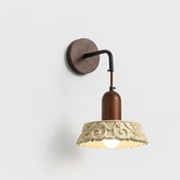 “American carved resin wall lamp with wooden arm and LED, 3-year warranty”