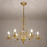 Crystal branch chandelier with three lights hanging from a chain