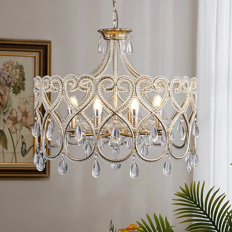 “Antique silver crystal chandelier for French country interiors”