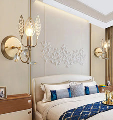 “Art Deco gold wall lamp for modern bedroom and hallway”
