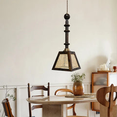 “Artisan tea house hanging lamp—cozy Japanese rattan pendant, Liglite”