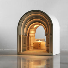 “Athens school melting wax lamp with gypsum arch design”