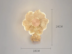 Gold Petal Glass Flower Wall Sconce Modern Bedside Light Fixture