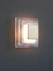 Decorative crystal wall light with plated finish and touch on off control for bedrooms
