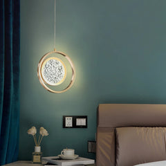 Decorative hanging pendant with plated finish for restaurant or hotel room ambience