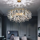 Branch crystal chandelier with polished copper finish for living room ceiling lighting