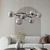 “Bubble glass cluster chandelier in modern living room setting”