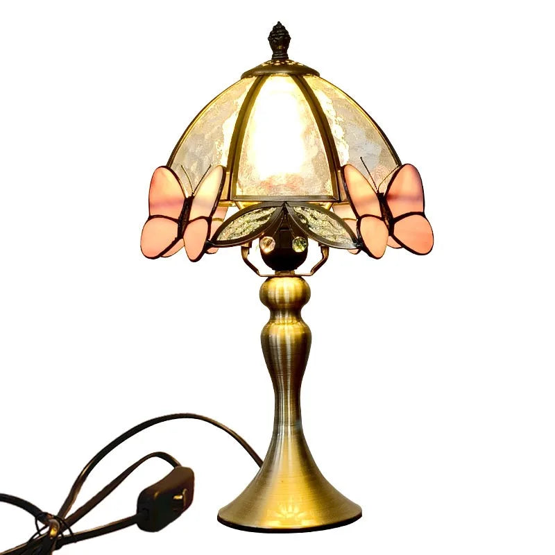 “Butterfly art table lamp, perfect for bedroom or café decor”