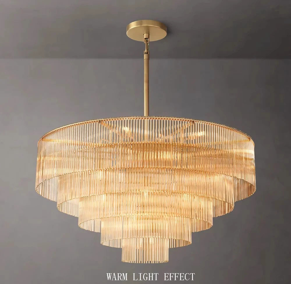 Decorative brass chandelier designed for dining room ceiling lighting