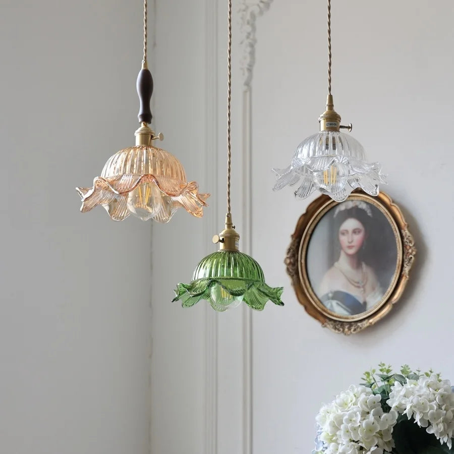 “Modern white orange glass flower pendant for kitchen or hotel”