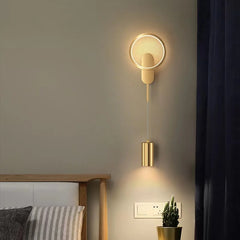 Cord pendant style wall light for corridor or stair lighting with two light sources