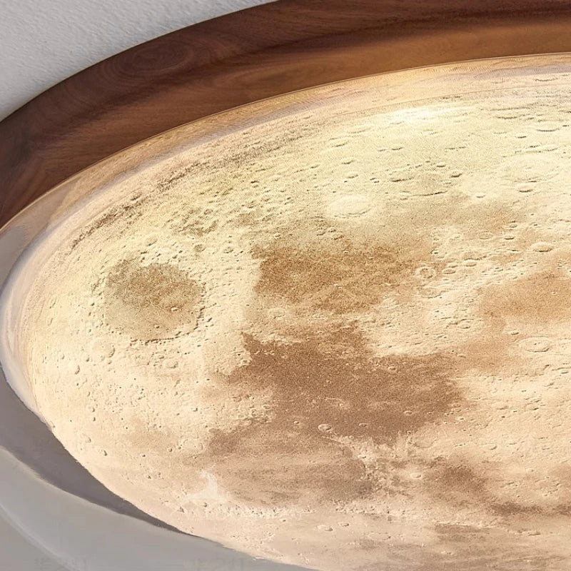 “Contemporary eye-care acrylic ceiling light with warm wood accent”