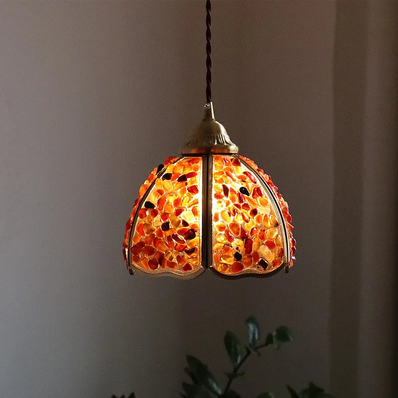 “Tiffany style crystal glass pendant lamp, adjustable, E27 LED, 5-year warranty”