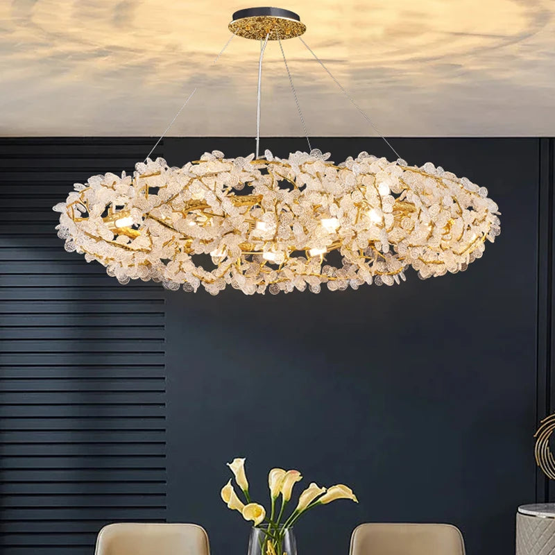 “Crystal tree branch chandelier for kitchen island lighting”