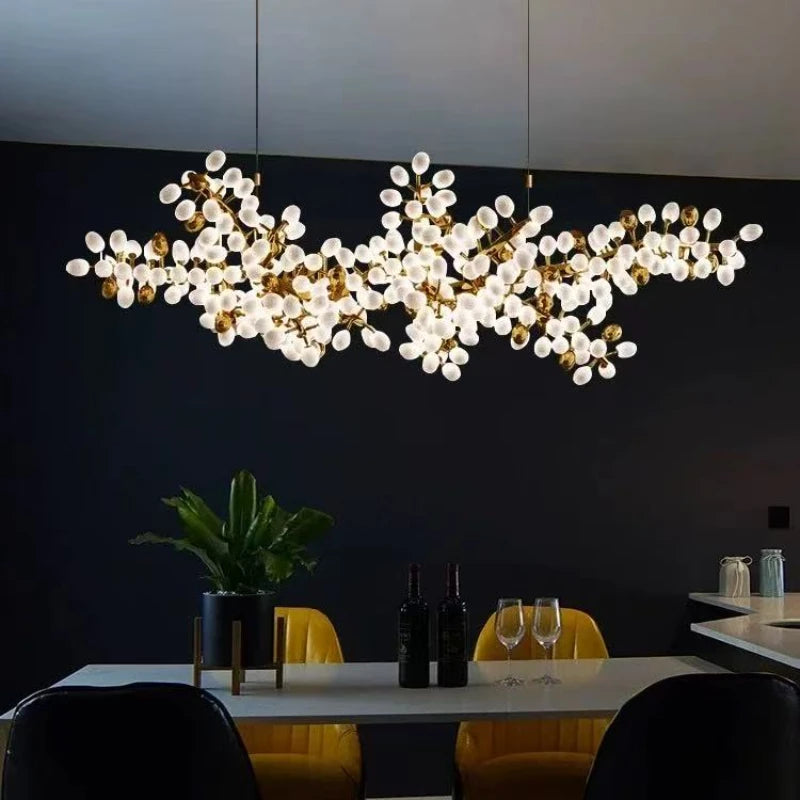 “Customizable brass grape chandelier modular design for large modern living rooms”