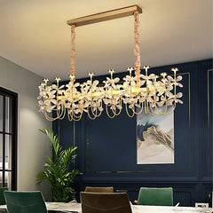 “Dimmable copper ceiling light for minimalist dining room”